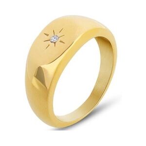 18k Diamond Sunburst Signet Ring Luxurious Gold Steel